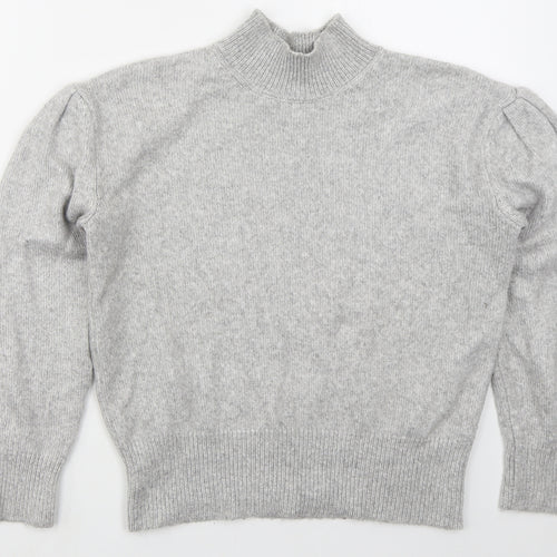 Marks and Spencer Womens Grey Mock Neck  Polyester Pullover Jumper Size S