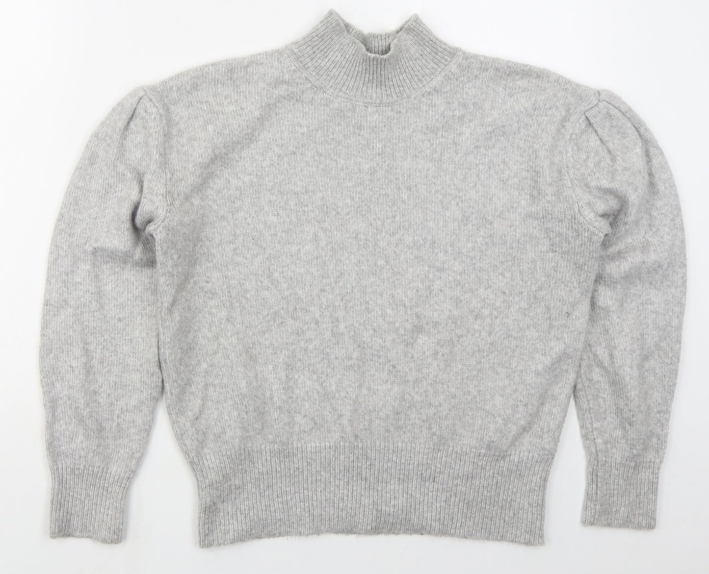 Marks and Spencer Womens Grey Mock Neck  Polyester Pullover Jumper Size S