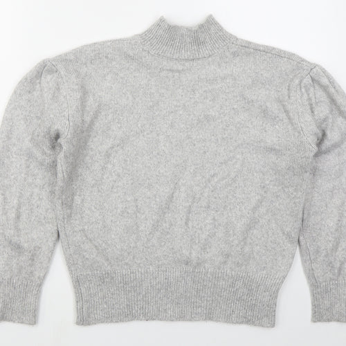 Marks and Spencer Womens Grey Mock Neck  Polyester Pullover Jumper Size S