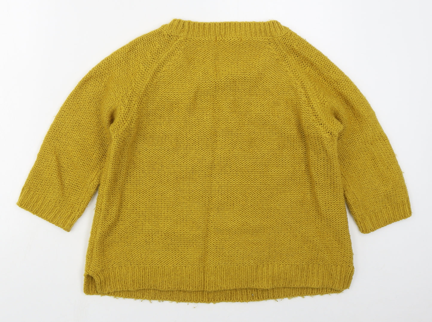 George Womens Yellow Crew Neck  Acrylic Pullover Jumper Size 10
