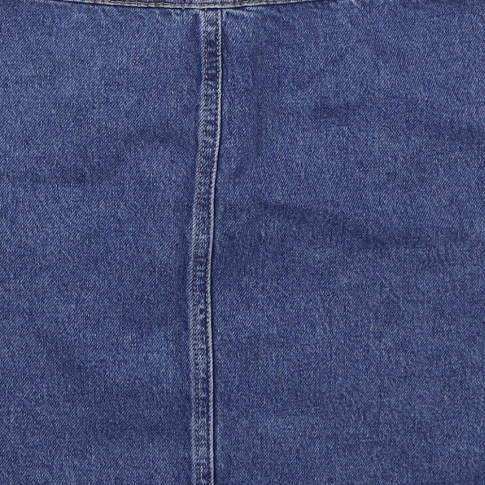 Denim Co Womens Blue  Cotton A-Line Skirt Size 10   Button