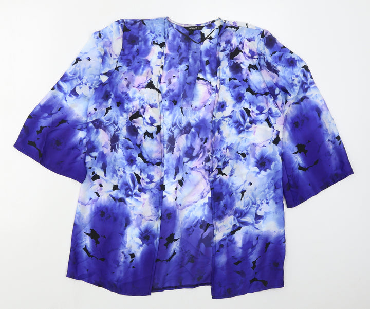 Roman Womens Blue Floral Jacket Size 10
