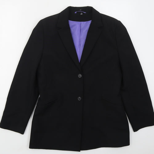 Topshop Womens Black  Polyester Jacket Suit Jacket Size 14