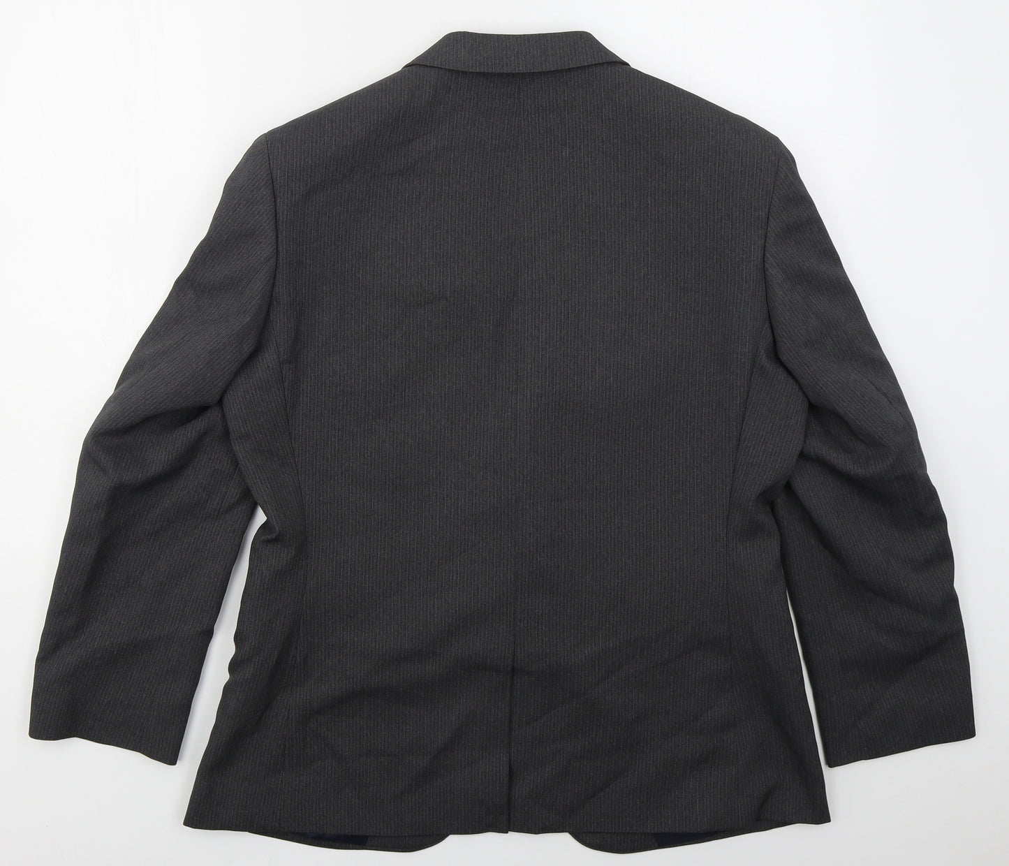 Taylor & Wright Mens Grey Striped Polyester Jacket Suit Jacket Size 40