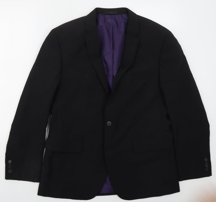 Taylor & Wright Mens Black  Polyester Jacket Suit Jacket Size 42