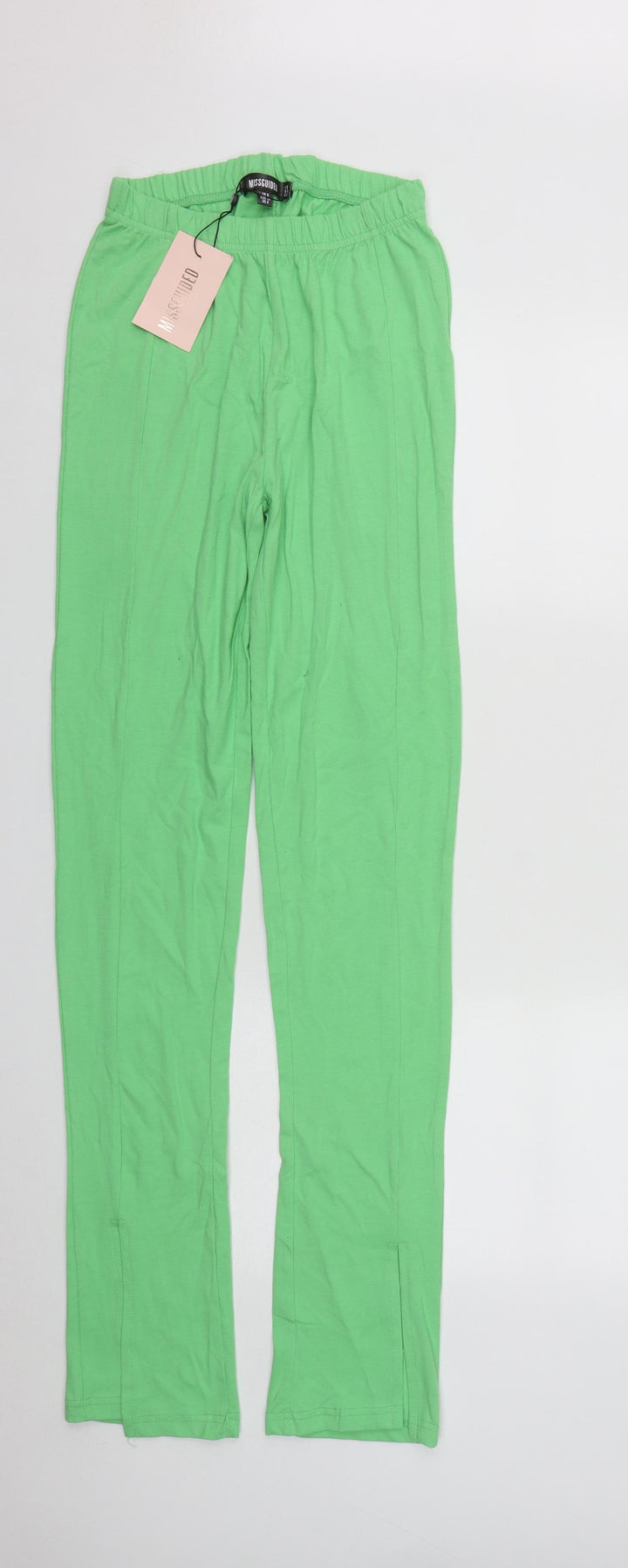 Missguided Womens Green Cotton Jegging Trousers Size 8 L33 in Regular