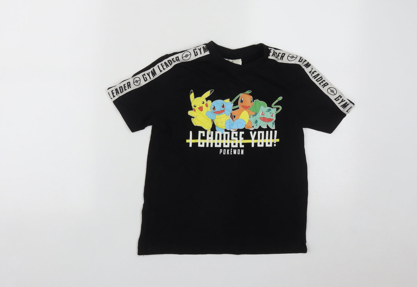 Studio Boys Black  Cotton Basic T-Shirt Size 7-8 Years Round Neck  - Pokeman