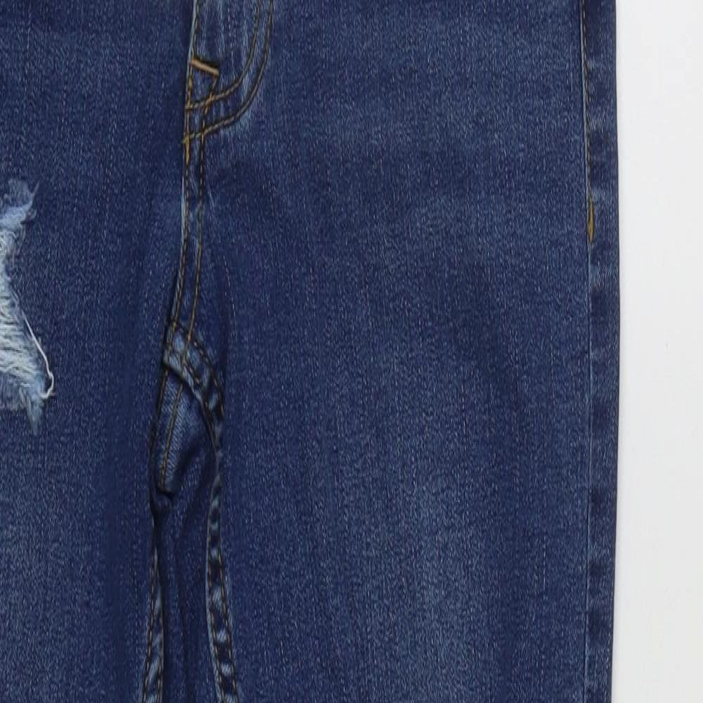 New Look Womens Blue  Cotton Straight Jeans Size 10 L27 in Regular Zip
