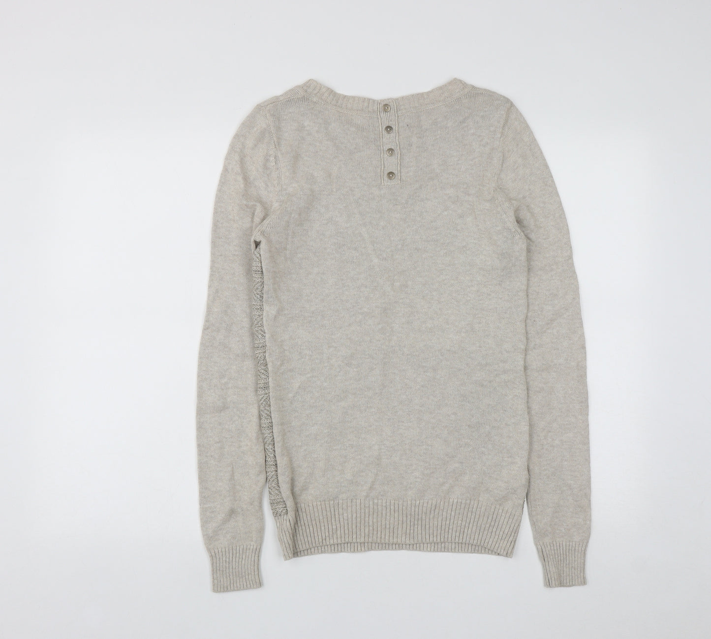 NEXT Womens Beige Round Neck  Cotton Pullover Jumper Size 8