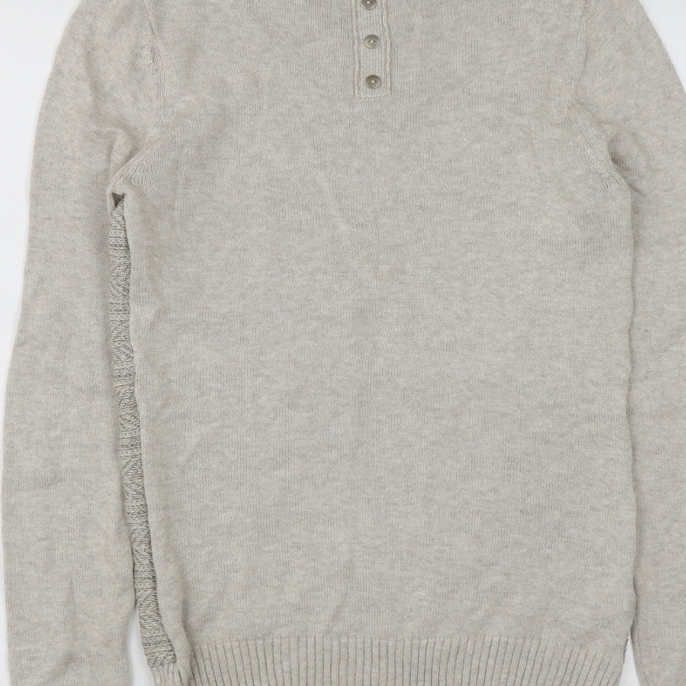 NEXT Womens Beige Round Neck  Cotton Pullover Jumper Size 8