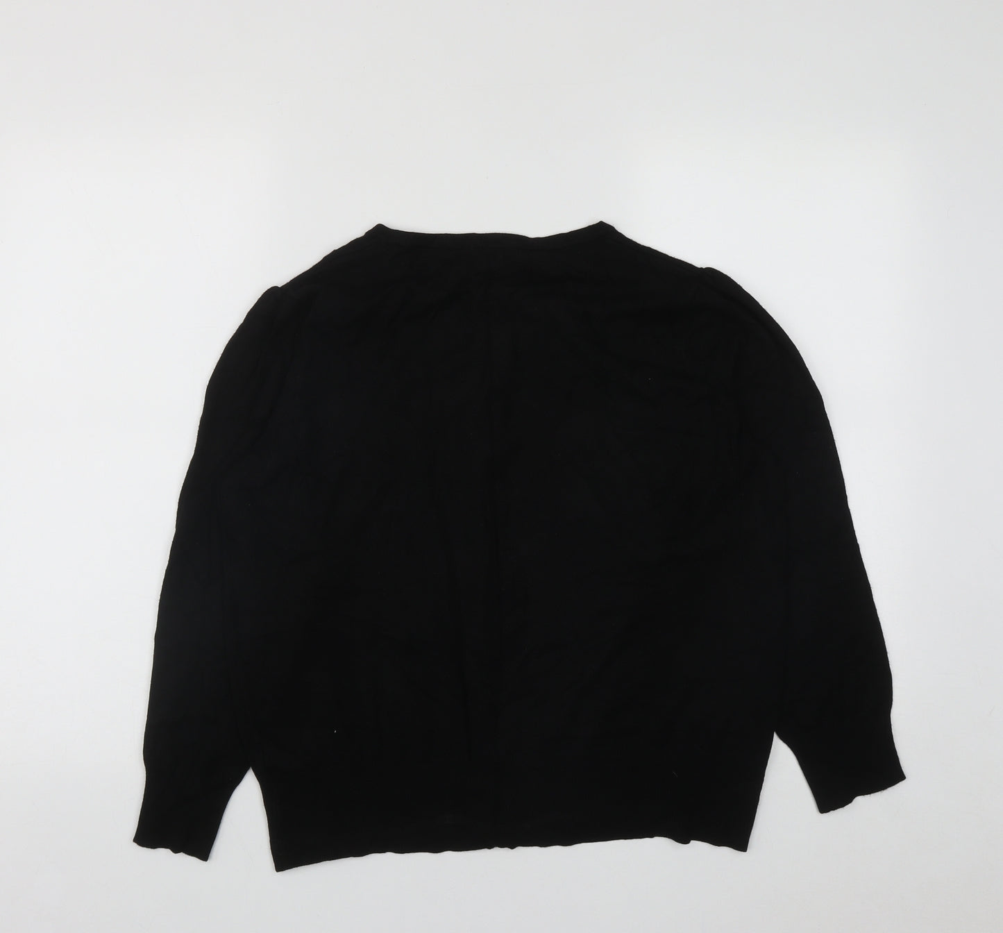 Marks and Spencer Womens Black Round Neck  Viscose Cardigan Jumper Size 18