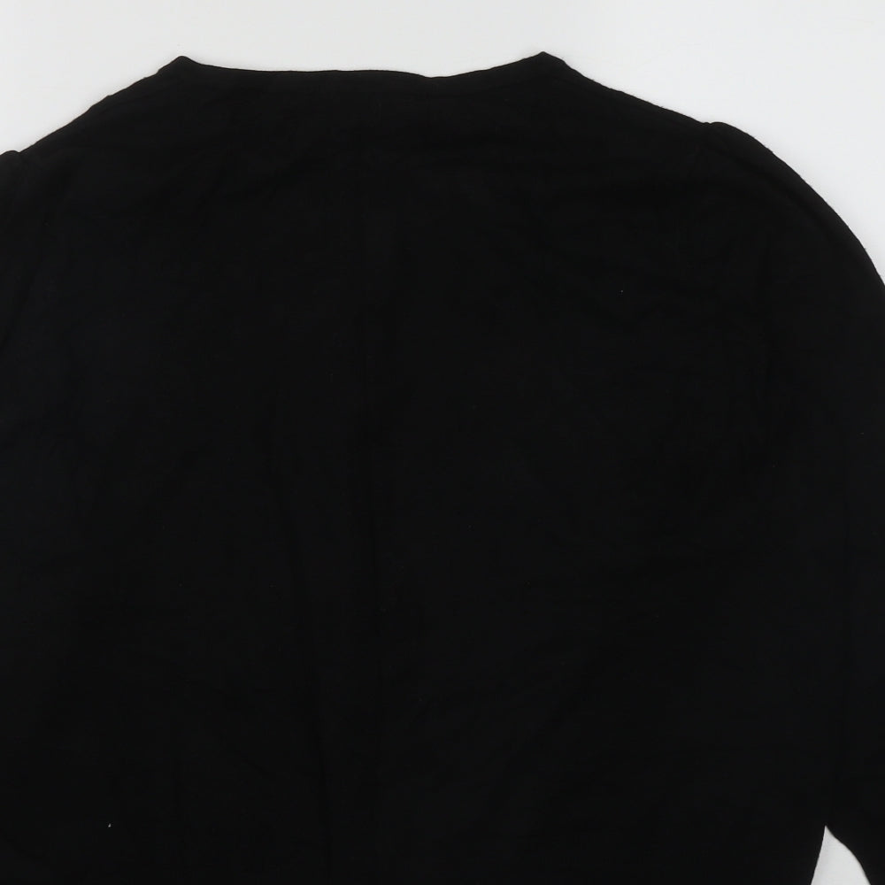 Marks and Spencer Womens Black Round Neck  Viscose Cardigan Jumper Size 18
