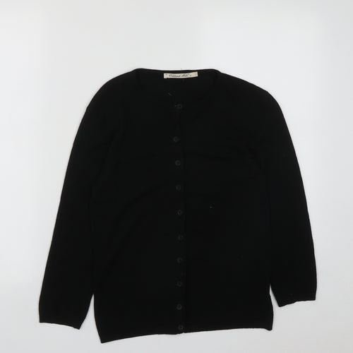 Oakland Mills Womens Black Round Neck  Viscose Cardigan Jumper Size S