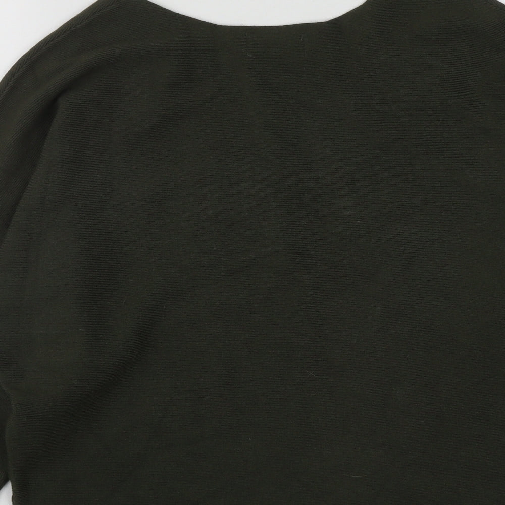 Laetitia Mem Womens Green Round Neck  Viscose Pullover Jumper Size S   - Star Print