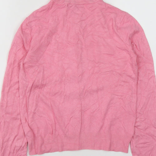Marks and Spencer Womens Pink Round Neck  Viscose Cardigan Jumper Size 6