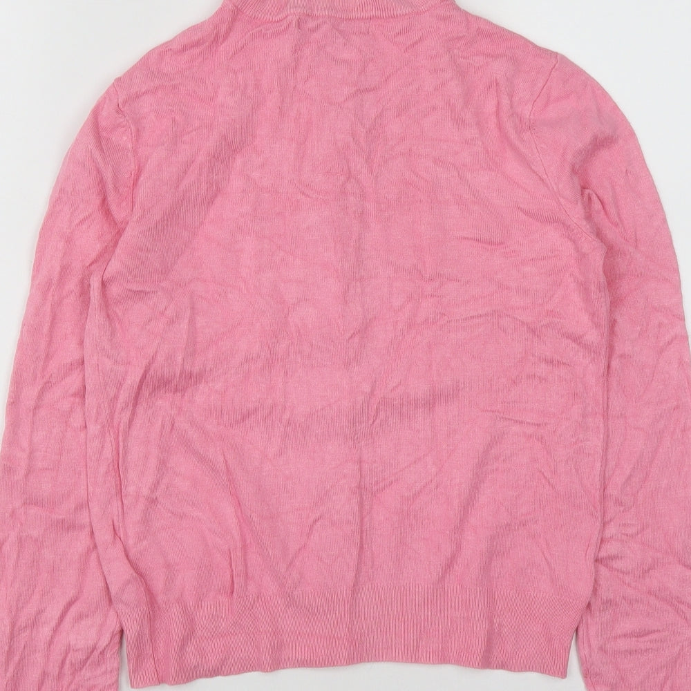 Marks and Spencer Womens Pink Round Neck  Viscose Cardigan Jumper Size 6