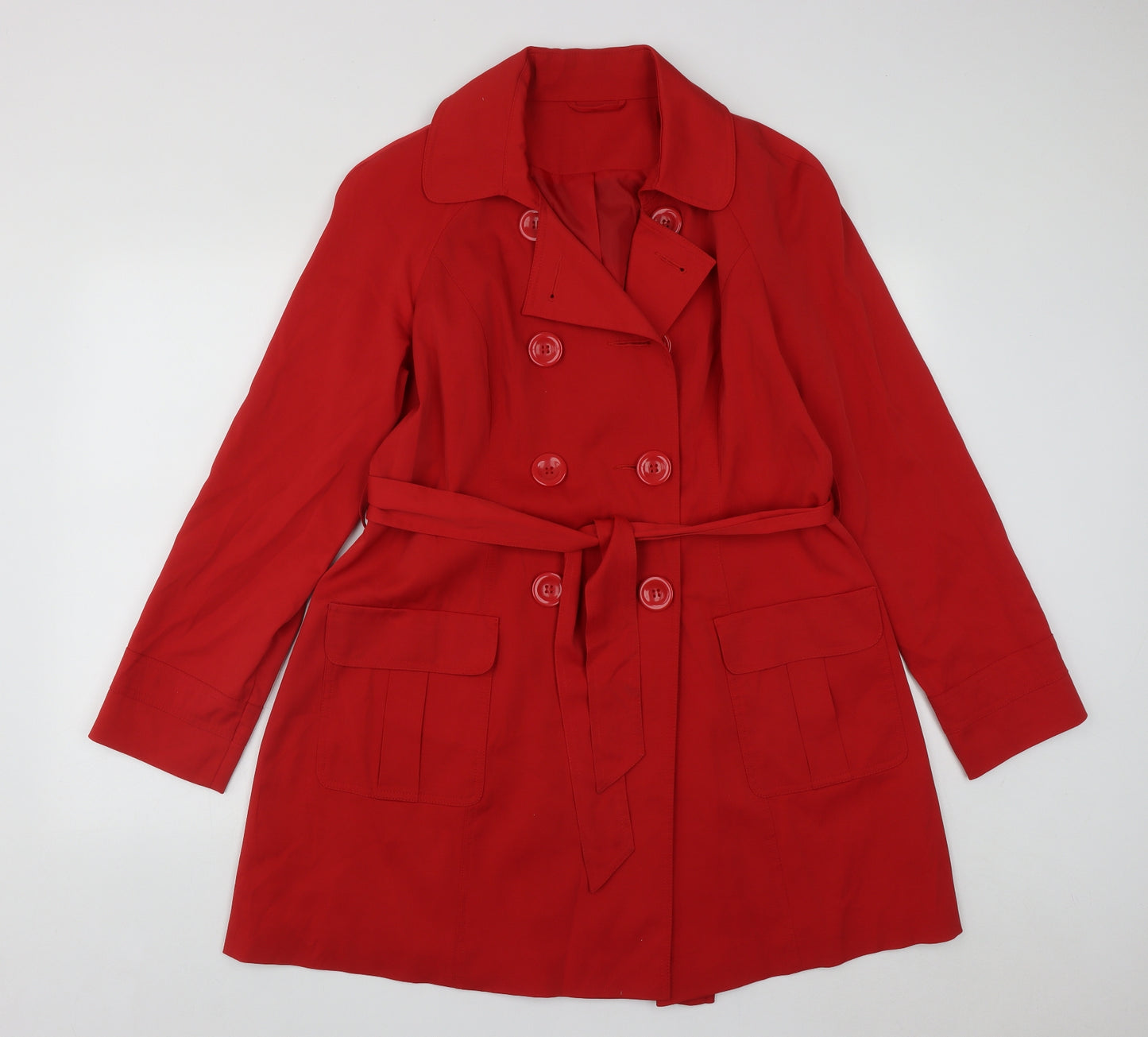 F&F Womens Red   Pea Coat Coat Size 16  Button