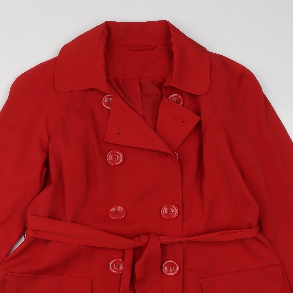 F&F Womens Red   Pea Coat Coat Size 16  Button