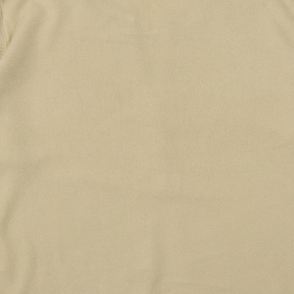 Accent Womens Beige Round Neck  Acrylic Pullover Jumper Size 10