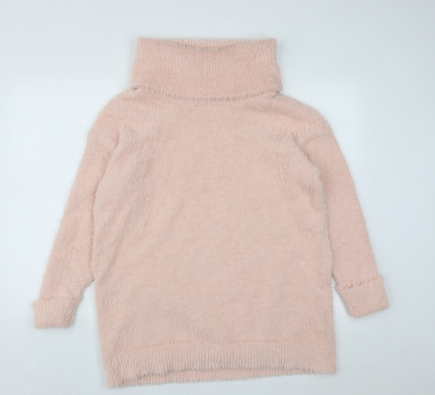 Peacocks Womens Pink Roll Neck  Polyester Pullover Jumper Size M