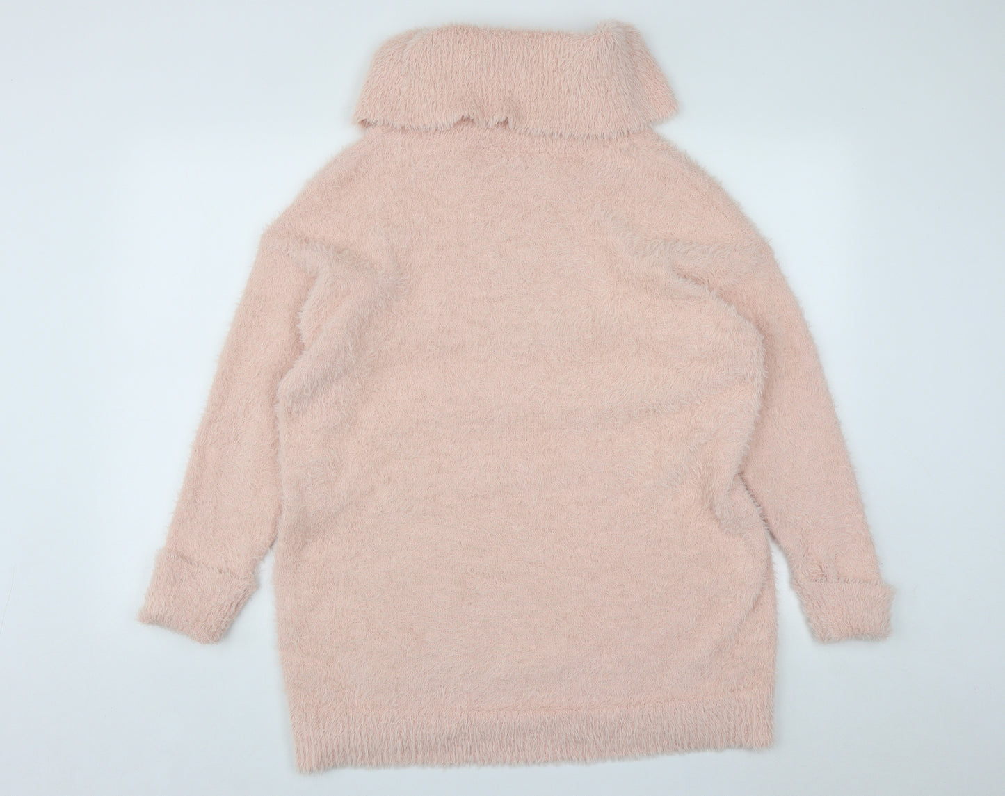Peacocks Womens Pink Roll Neck  Polyester Pullover Jumper Size M