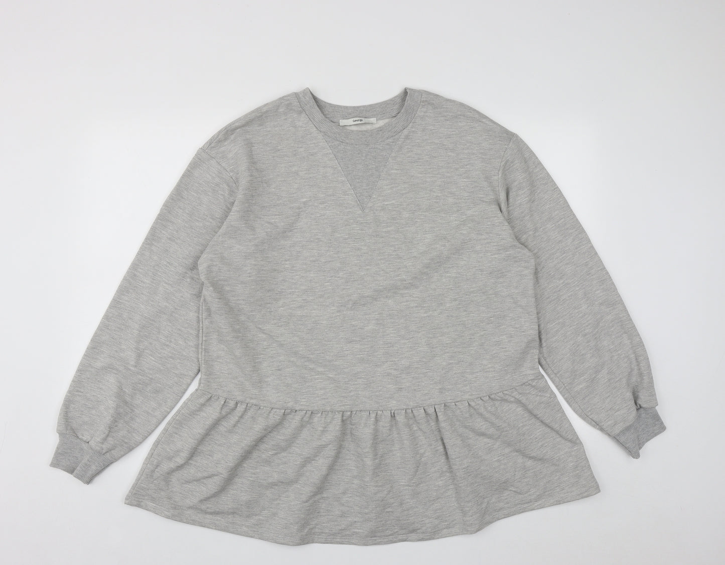 George Womens Grey  Cotton Pullover Sweatshirt Size L