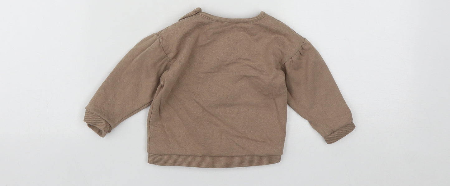 George Girls Brown  Cotton Pullover Jumper Size 6-9 Months  Snap - Disney Dumbo