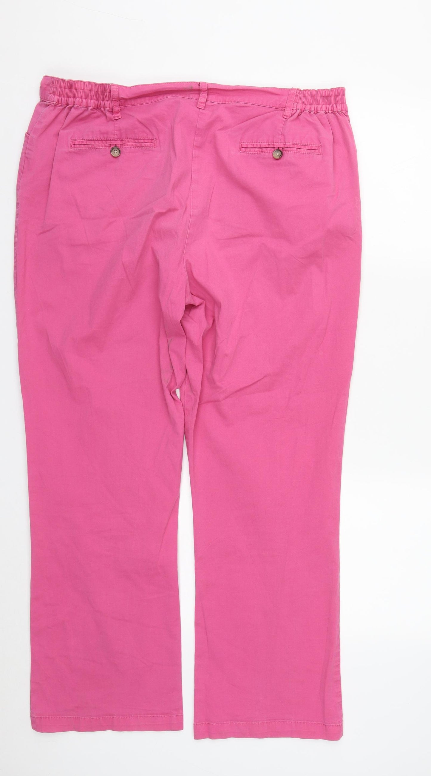 Cotton Traders Womens Pink  Cotton Trousers  Size 18 L27 in Regular Zip