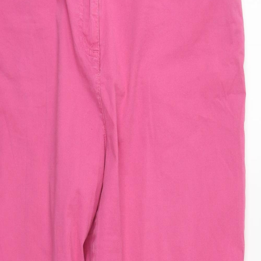Cotton Traders Womens Pink  Cotton Trousers  Size 18 L27 in Regular Zip