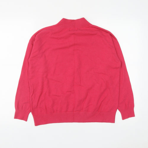 Marks and Spencer Womens Pink V-Neck  Viscose Pullover Jumper Size M