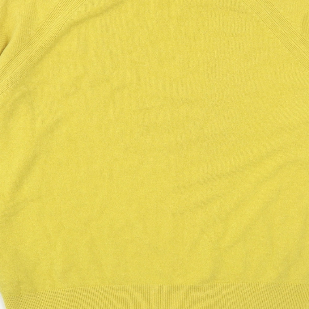 Marks and Spencer Womens Yellow Round Neck  Acrylic Pullover Jumper Size 12