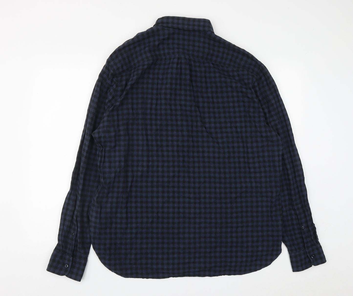 Abercrombie & Fitch Mens Blue Check Cotton  Button-Up Size 2XL Collared Button