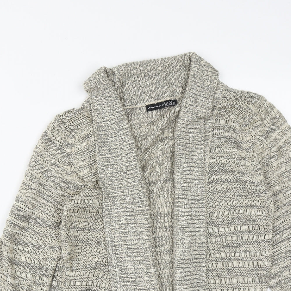 Atmosphere Womens Beige V-Neck  Acrylic Cardigan Jumper Size 8