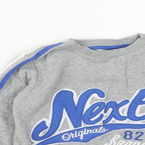 NEXT Boys Grey  Cotton Pullover Sweatshirt Size 4-5 Years