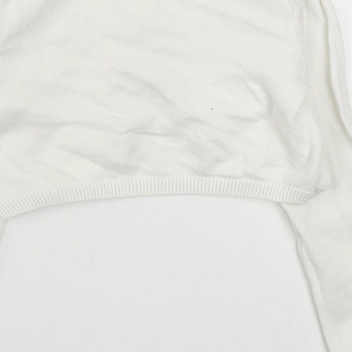 TU Girls White Boat Neck  100% Cotton Cardigan Jumper Size 4 Years  Button