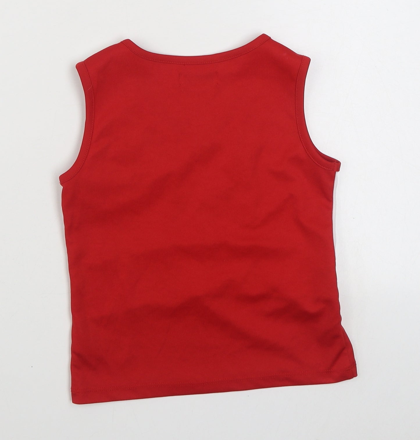 Disney Girls Red  Polyester Basic Tank Size 7-8 Years V-Neck Pullover - High School Musical