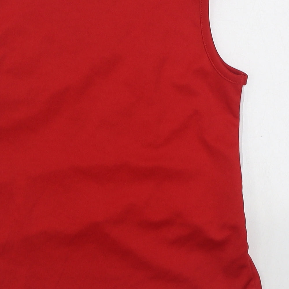 Disney Girls Red  Polyester Basic Tank Size 7-8 Years V-Neck Pullover - High School Musical