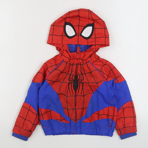 Disney Boys Red   Rain Coat Coat Size 3 Years  Zip - Spider-Man