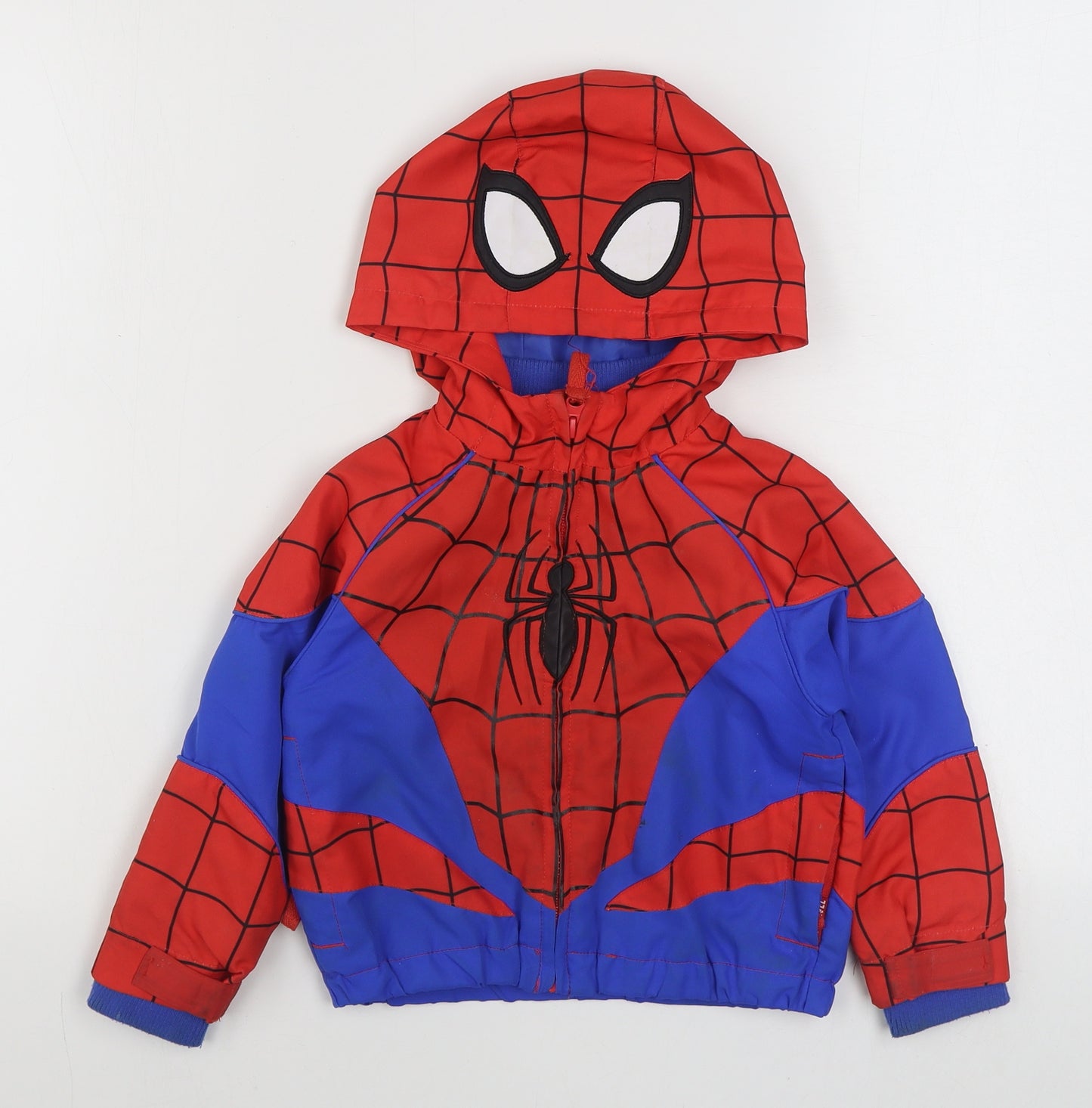 Disney Boys Red   Rain Coat Coat Size 3 Years  Zip - Spider-Man