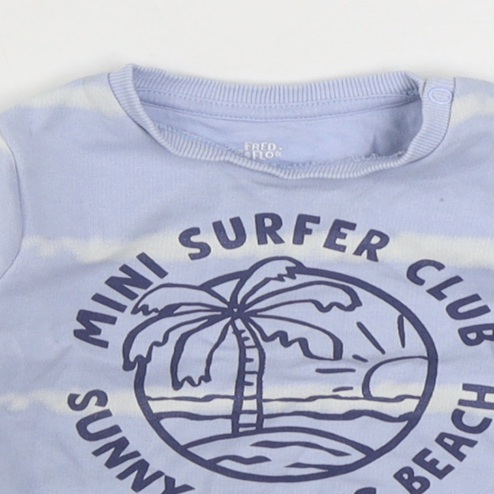 F&F Boys Blue  Cotton Pullover Jumper Size 6-9 Months  Pullover