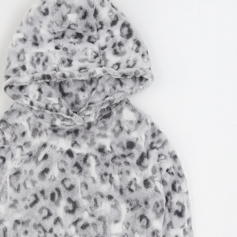 Pep&Co Girls Grey Animal Print Polyester Top Pyjama Top Size 6-7 Years  Pullover