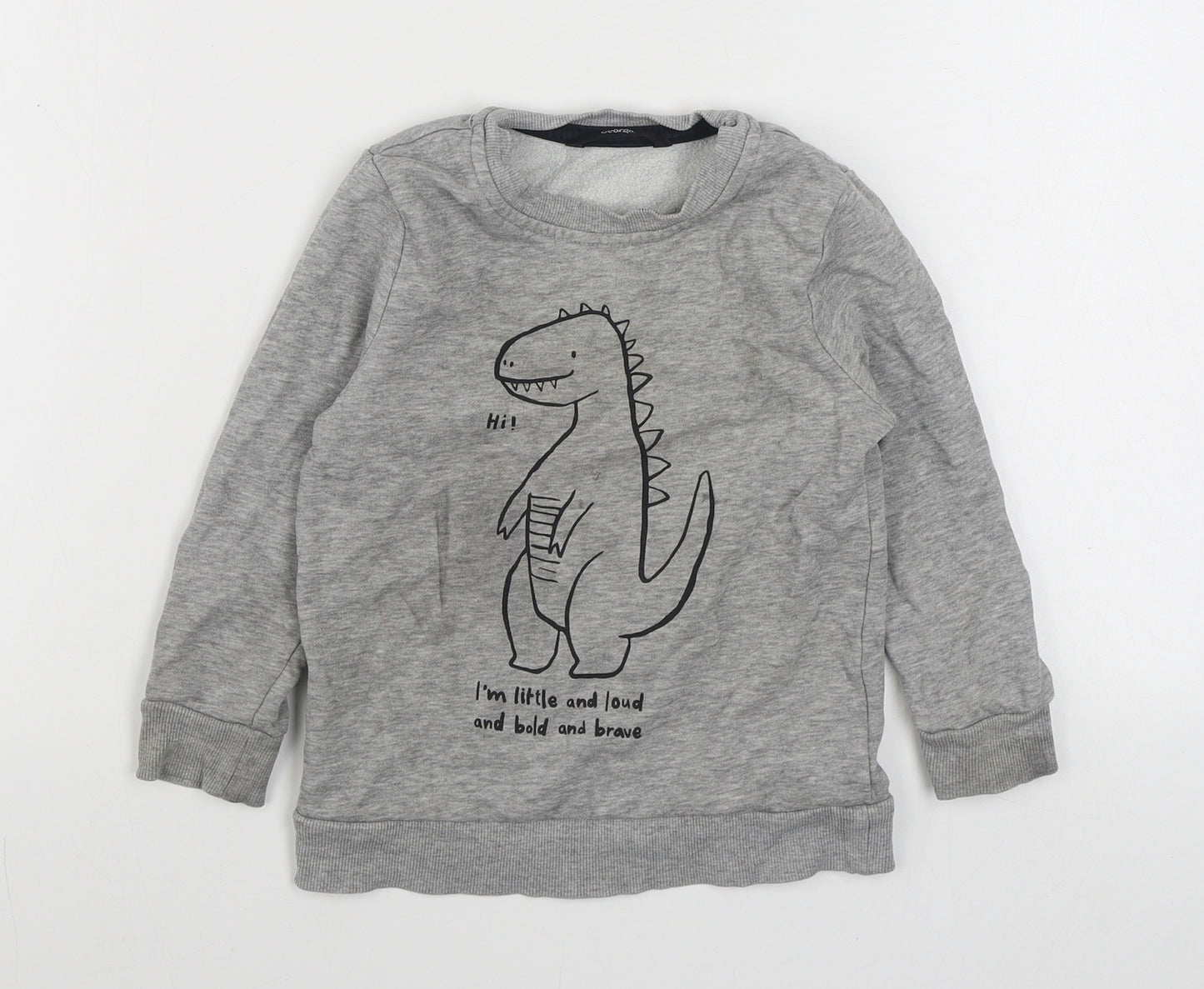 George Boys Grey  Cotton Pullover Sweatshirt Size 3-4 Years  Pullover