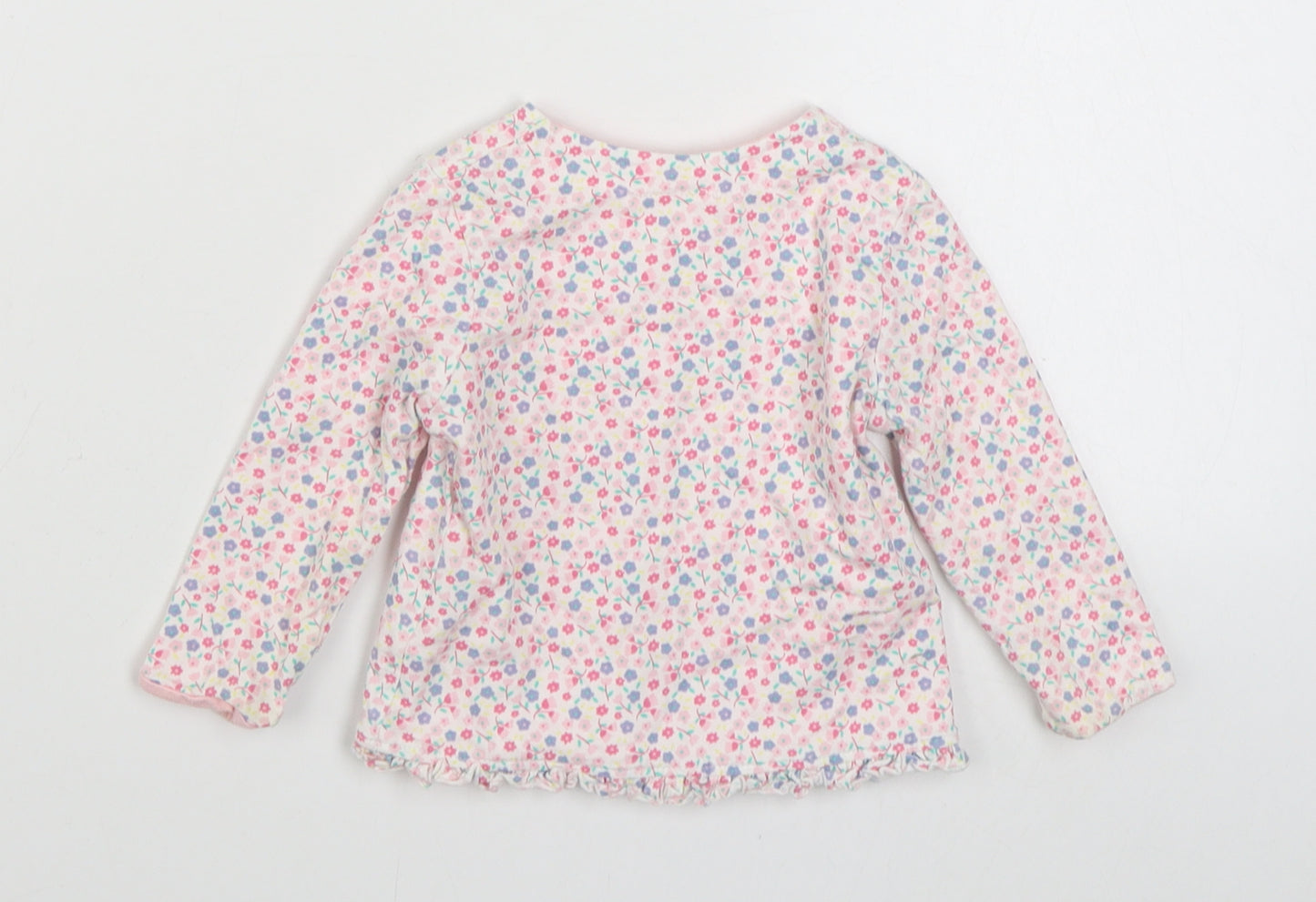 F&F Girls Multicoloured Floral 100% Cotton Cardigan Jumper Size 3-6 Months  Button