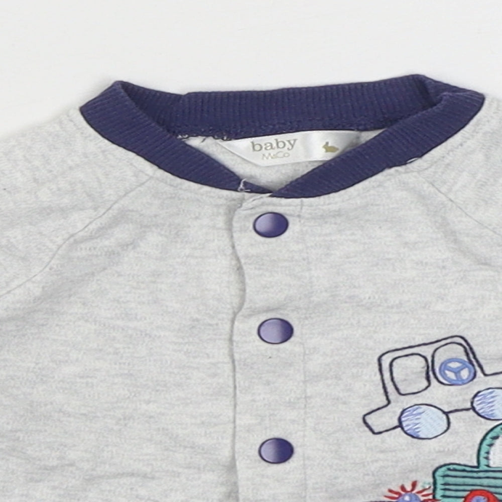 M&Co Boys Grey   Jacket  Size 0-3 Months   Button