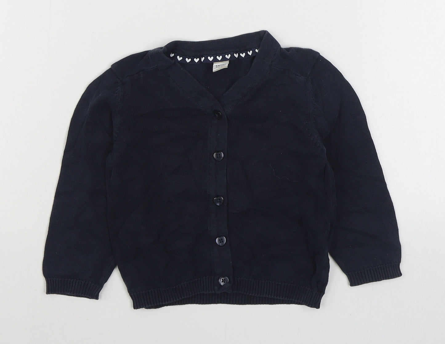 TU Girls Blue  100% Cotton Cardigan Jumper Size 24 Months  Button
