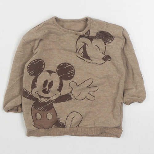 George Baby Brown  Cotton Pullover Jumper Size 6-9 Months  Pullover