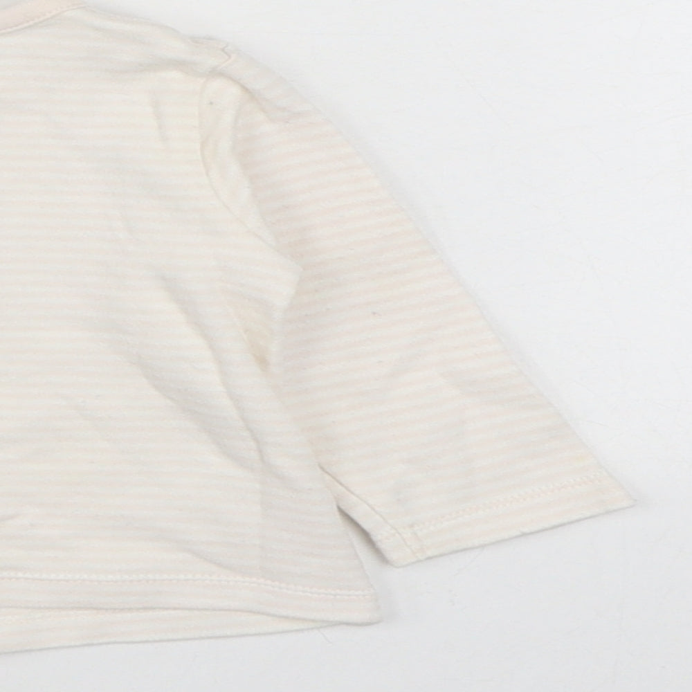 Marks and Spencer Baby Pink Striped 100% Cotton  Pyjama Set Size 3-6 Months  Button