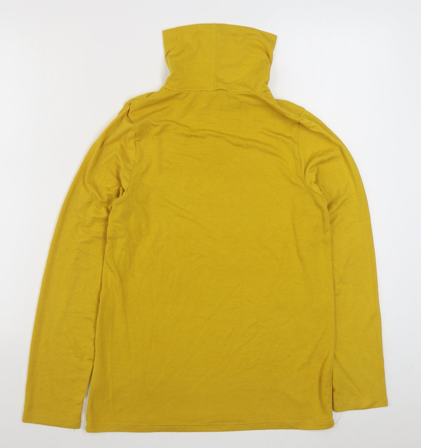 George Womens Yellow  Polyester Basic T-Shirt Size 12 Roll Neck