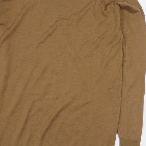 John Smedley Mens Brown Round Neck  Wool Pullover Jumper Size M