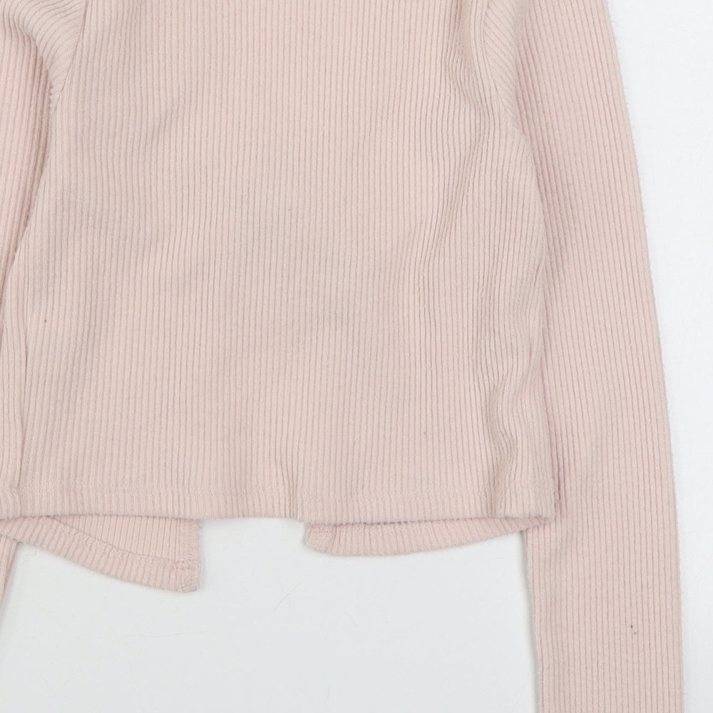 Select Girls Pink V-Neck  Polyester Cardigan Jumper Size 10-11 Years  Tie